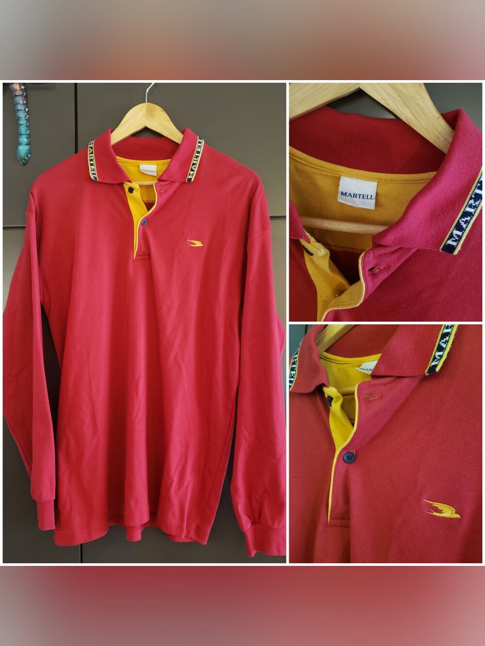 Mens MARTELL (Famous French Cognac House) long-sleeve rugby/polo shirt